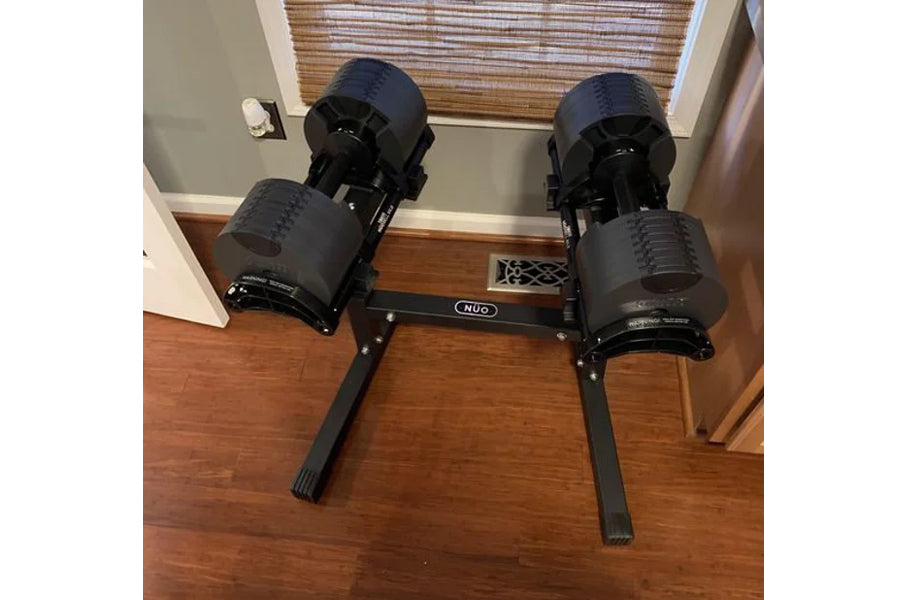 Adjustable Dumbbell Stand for Home Gym - NÜOBELL Double Legged Weight Rack for Strength Training & Fitness Workouts - Perfect for Small Spaces & Compact Home Workouts