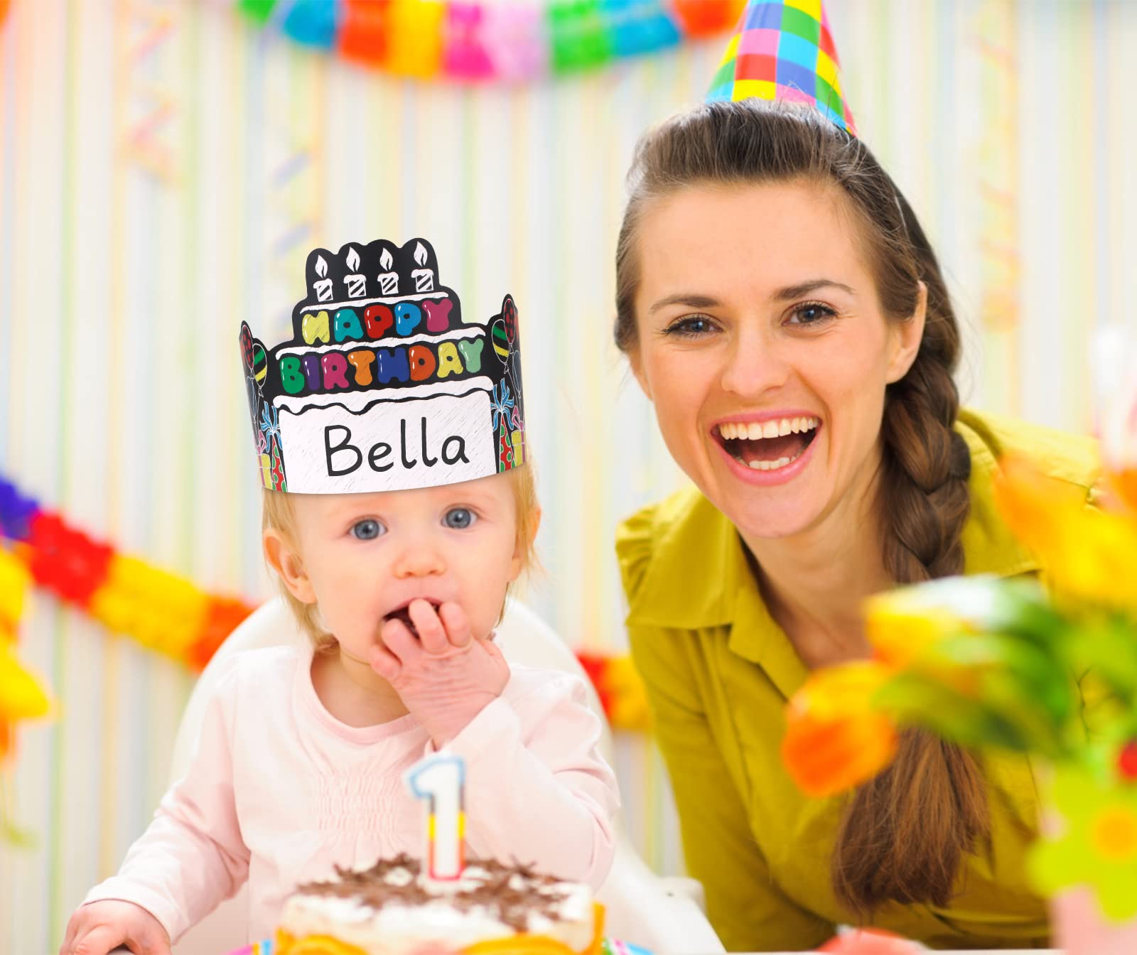 SICOHOME 36pcs Happy Birthday Crowns for Kids - Birthday Party Hats for Classroom, Family Celebrations & School Events - Perfect for Kindergarten, Elementary Students & Teacher Supplies (Great for Birthday Parties, Classroom Activities & Family Gatherings)