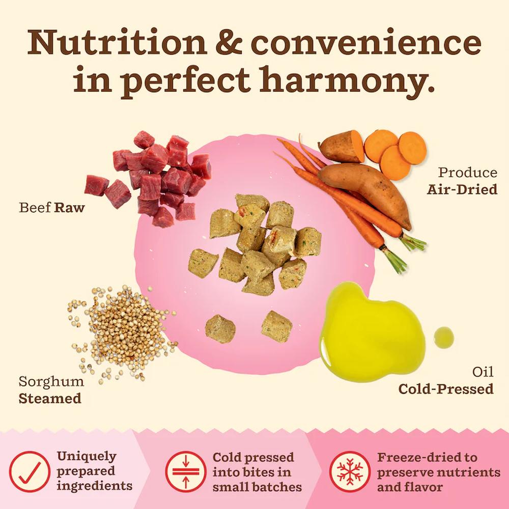 Kibble In The Raw Freeze Dried Beef Cat Food - High Protein Grain-Free Natural Cat Treats for Indoor & Outdoor Cats - Perfect for Training, Snacking & Mealtime