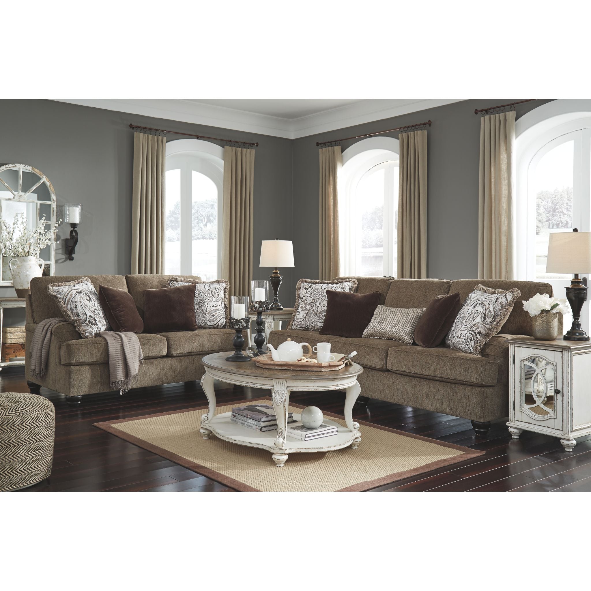 Braemar Sofa - Premium Brown Leather Couch for Living Room, Comfortable Modern Sectional Sofa for Home & Office - Perfect for Relaxing, Entertaining & Lounging