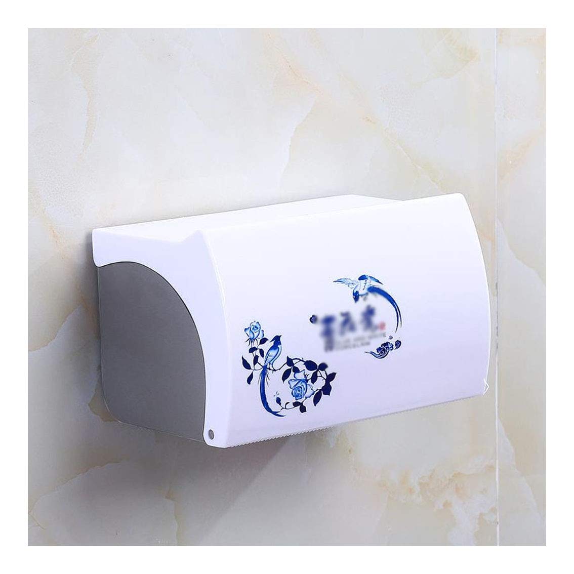 HUNOL Waterproof Paper Hand Tray - Bathroom Toilet Paper Holder & Paper Towel Organizer for Kitchen, Office, RV - White WC Design with Durable Tube-J Mounting