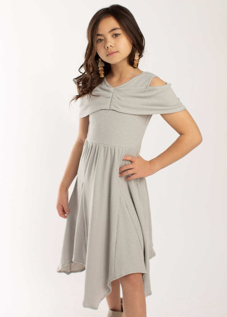Medora Dress in Dove - Elegant Women's Casual & Party Wear for Weddings, Dates & Special Occasions