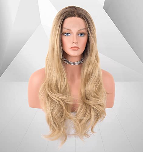Platinum Blonde Ombre Lace Front Wig - Natural Looking Human Hair Wig for Women | Perfect for Cosplay, Parties & Daily Wear