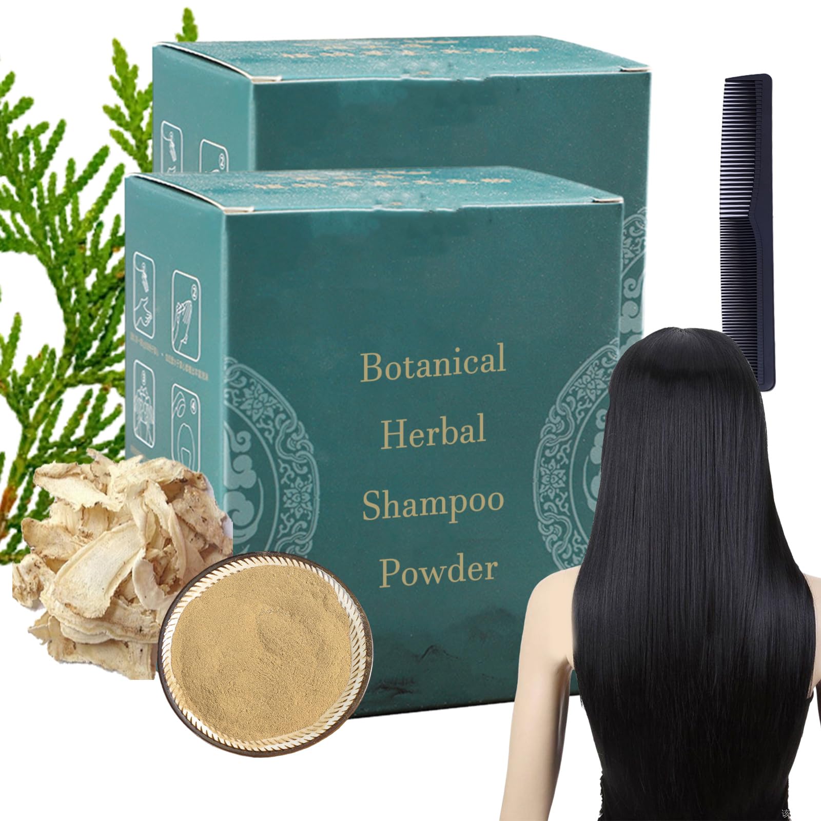 Organic Herbal Shampoo Powder for Hair Growth & Scalp Care - 100% Natural Ayurvedic Hair Wash with Neem & Amla (2 Pack) - Perfect for Dry, Damaged Hair & Dandruff Treatment at Home or Travel