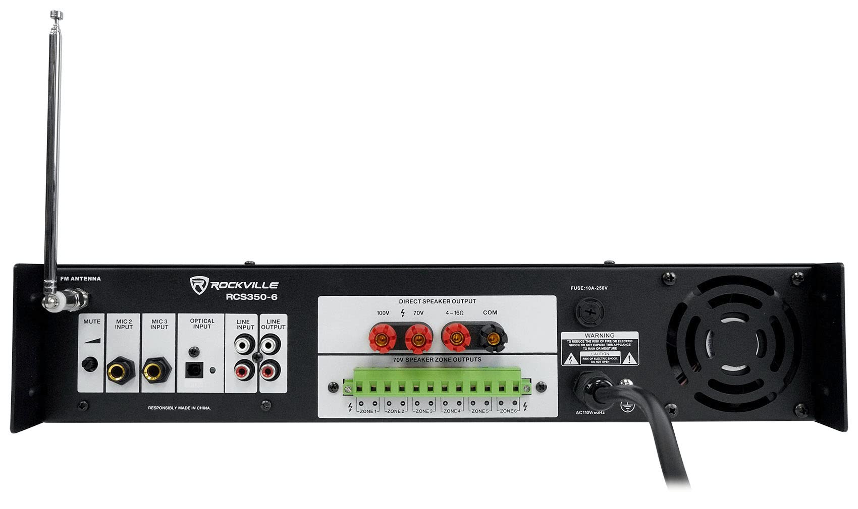Rockville 6-Zone Home Audio Receiver with (6) 3.5