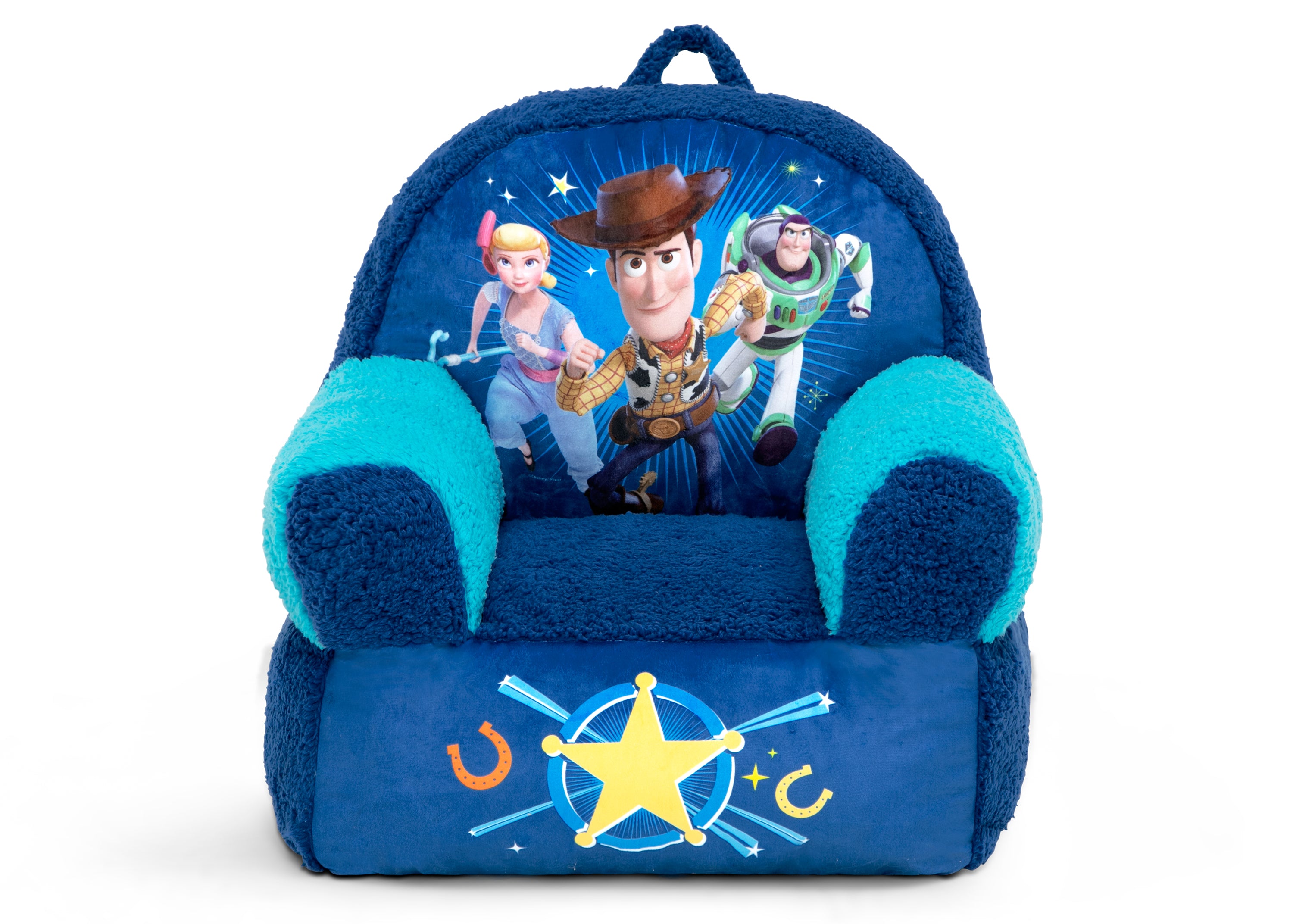 Toy Story Cozee Buddy Chair - Soft Plush Kids Armchair with Woody & Buzz Lightyear - Perfect for Playrooms, Bedrooms & Movie Nights