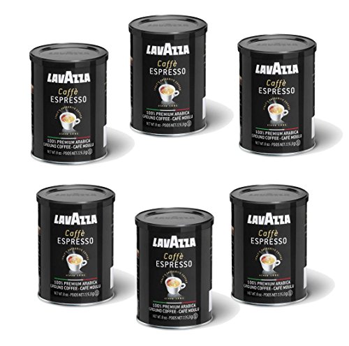 Lavazza Espresso Ground Coffee - 8 oz Cans (6 Pack) | Rich & Aromatic Italian Coffee for Home Brewing, Office, or Gifts