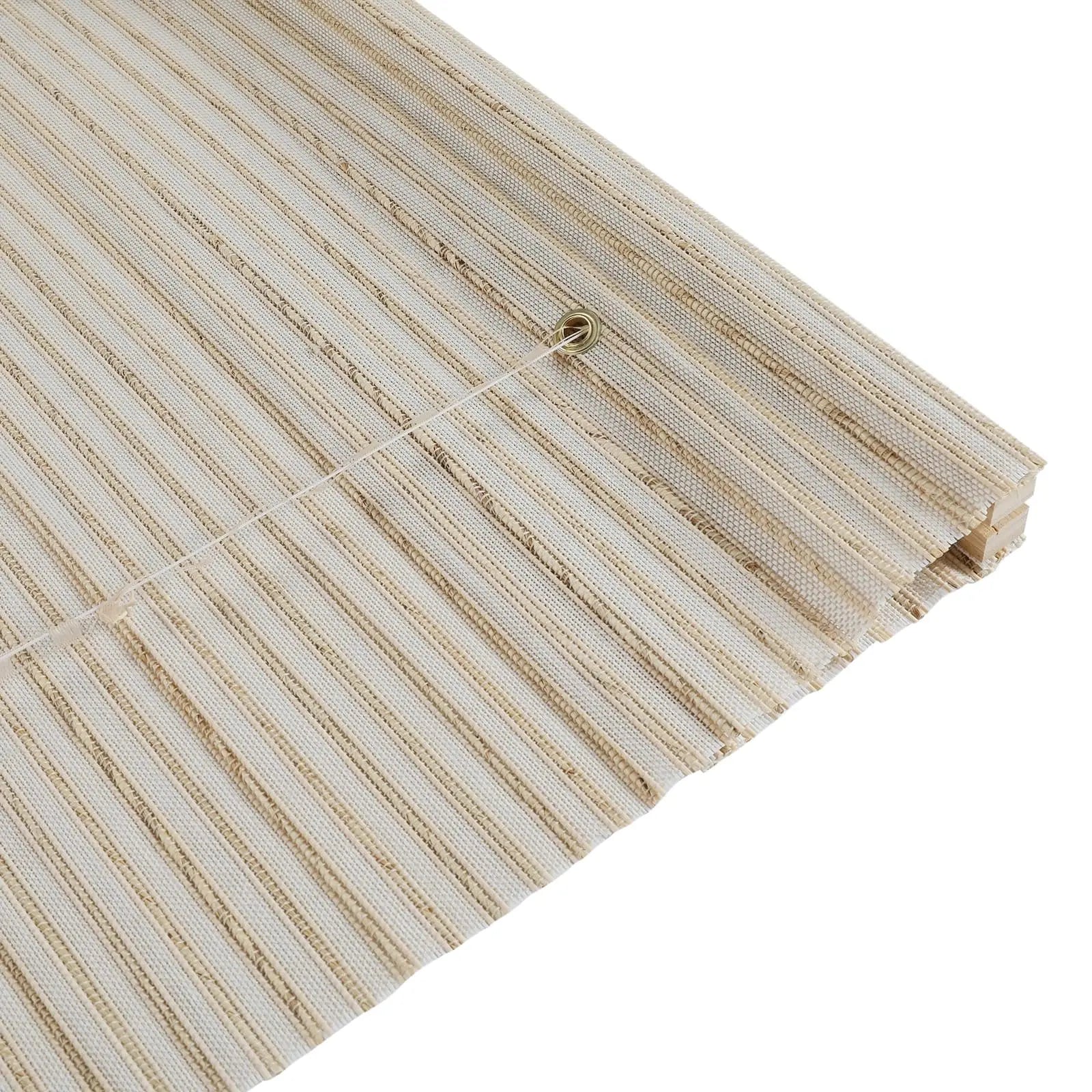 Natural Bamboo Woven Window Shade - Cream Color Eco-Friendly Roller Blind for Living Room & Bedroom Privacy & Sun Protection