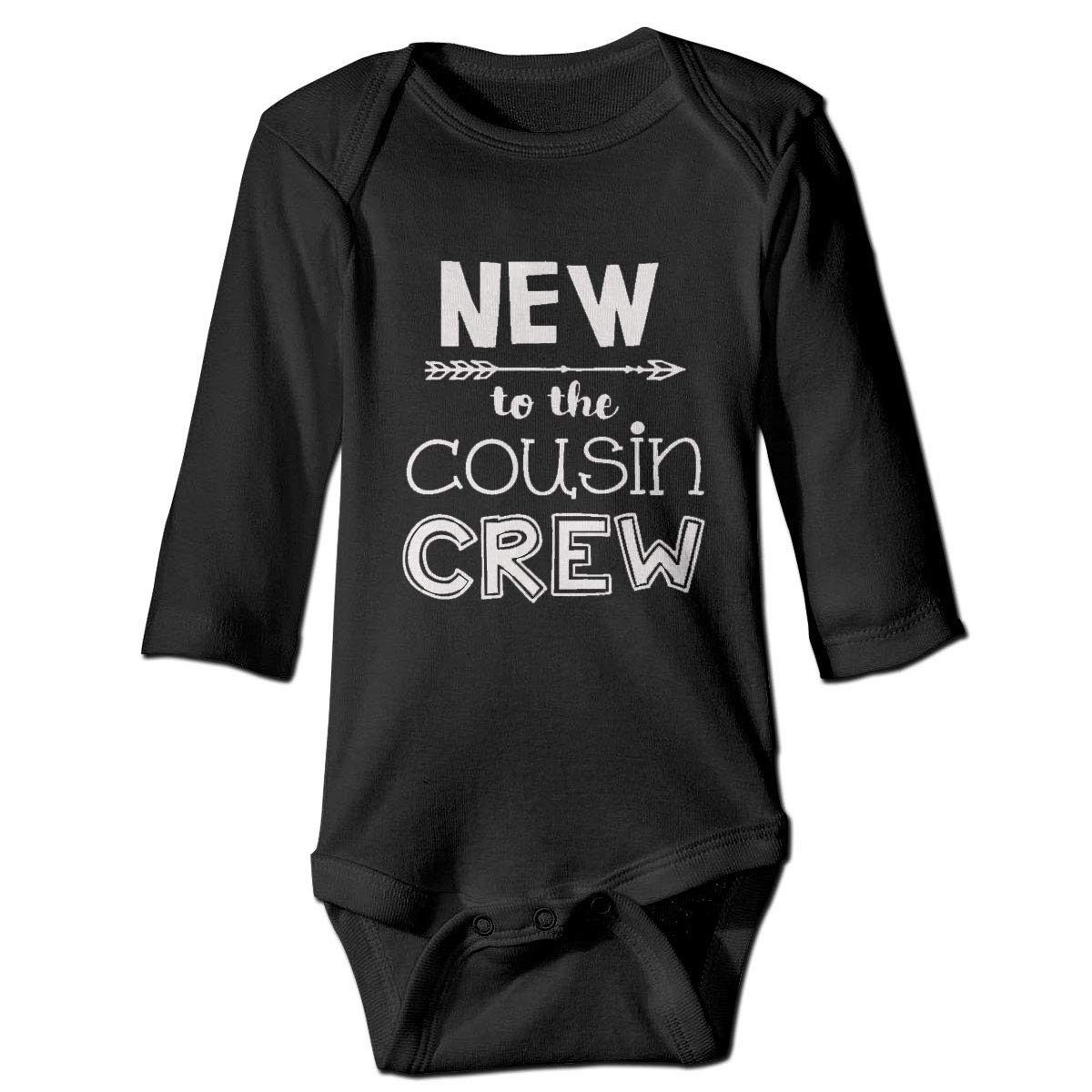 Baby Cousin Crew Toddler Romper - Long Sleeve Bodysuit for Boys & Girls (Black) | Soft Cotton Outfit for Playdates, Family Photos & Everyday Wear