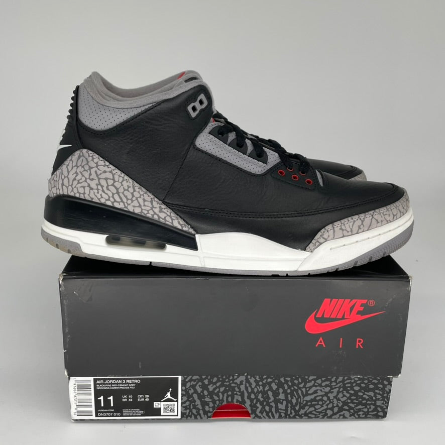AIR JORDAN 3 Black Cement Reimagined Retro Sneakers - Men's Size 11 (DN3707-010) | Basketball Shoes for Streetwear & Casual Outfits