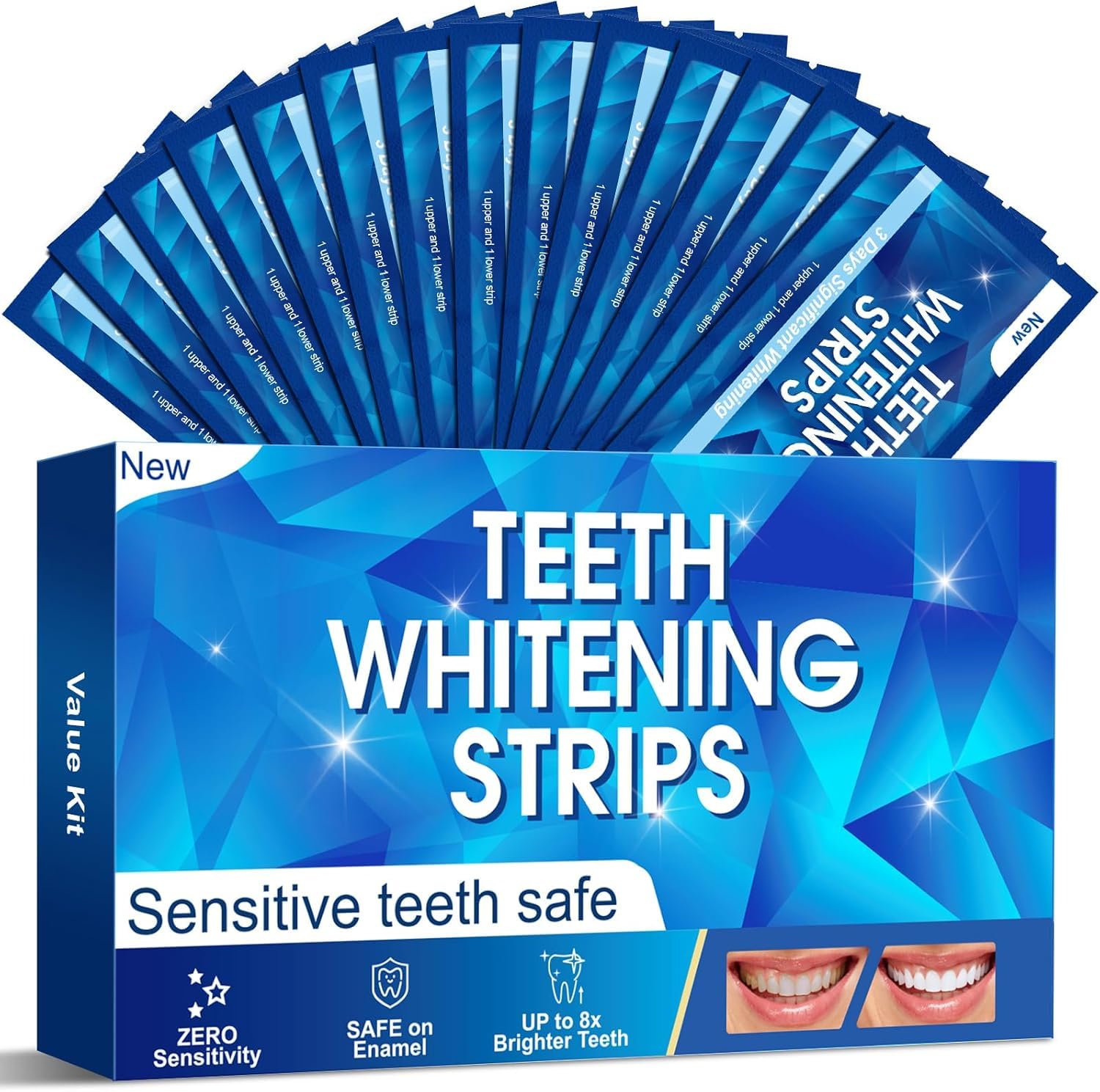 Professional Teeth Whitening Strips - 28 Whitening Strips for 14 Sessions, Safe for Tooth Enamel | Brighten Your Smile for Special Occasions & Daily Confidence