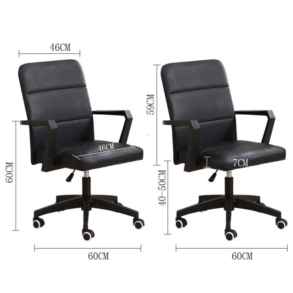 Ergonomic High Back PU Leather Swivel Office Chair - Adjustable Height Gaming Desk Chair with 330 lbs Weight Capacity for Home Office, Study & Conference Room (Black) - Perfect for Long Hours of Work, Gaming & Online Meetings