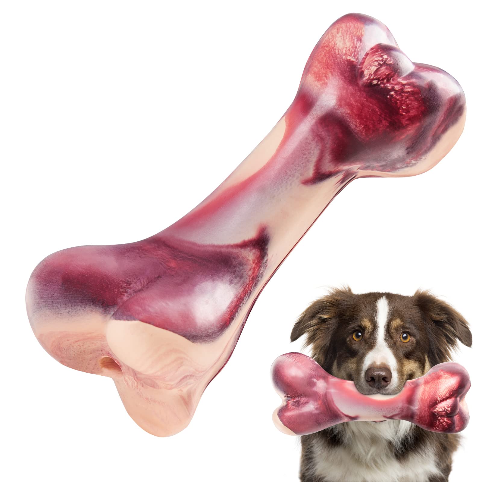 **Indestructible Dog Chew Toys for Aggressive Chewers – Lifetime Replacement Guarantee – Durable Rubber Bone Toy for Large, Medium & Small Dogs – Interactive Play for Boredom Relief & Dental Health**    *(Perfect for teething puppies, high-energy breeds, and dogs who love to chew – great for playtime, training, and promoting healthy teeth!)*