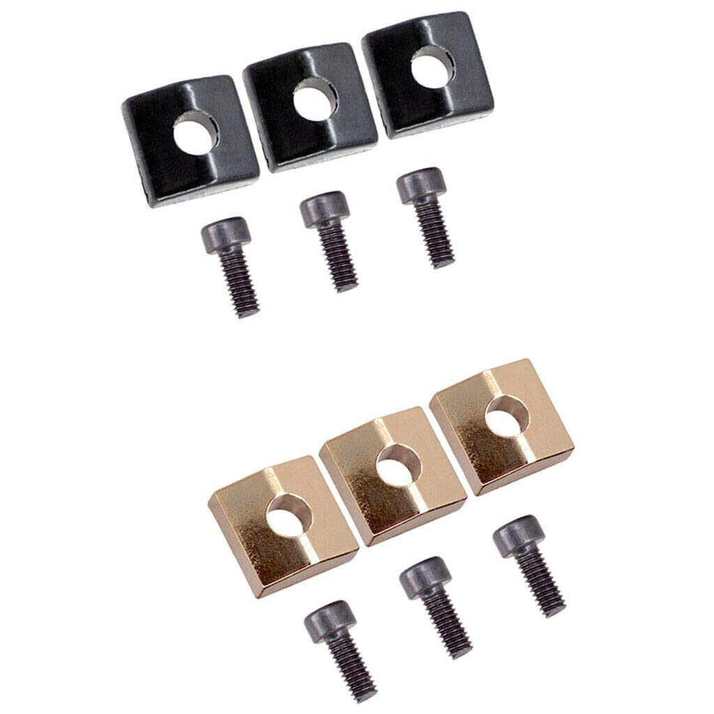 6-Piece Guitar Locking Nut Clamp & Screws Set - Gold & Black Replacement Parts for Electric Guitars - Perfect for Guitar Maintenance, Upgrades & DIY Repairs