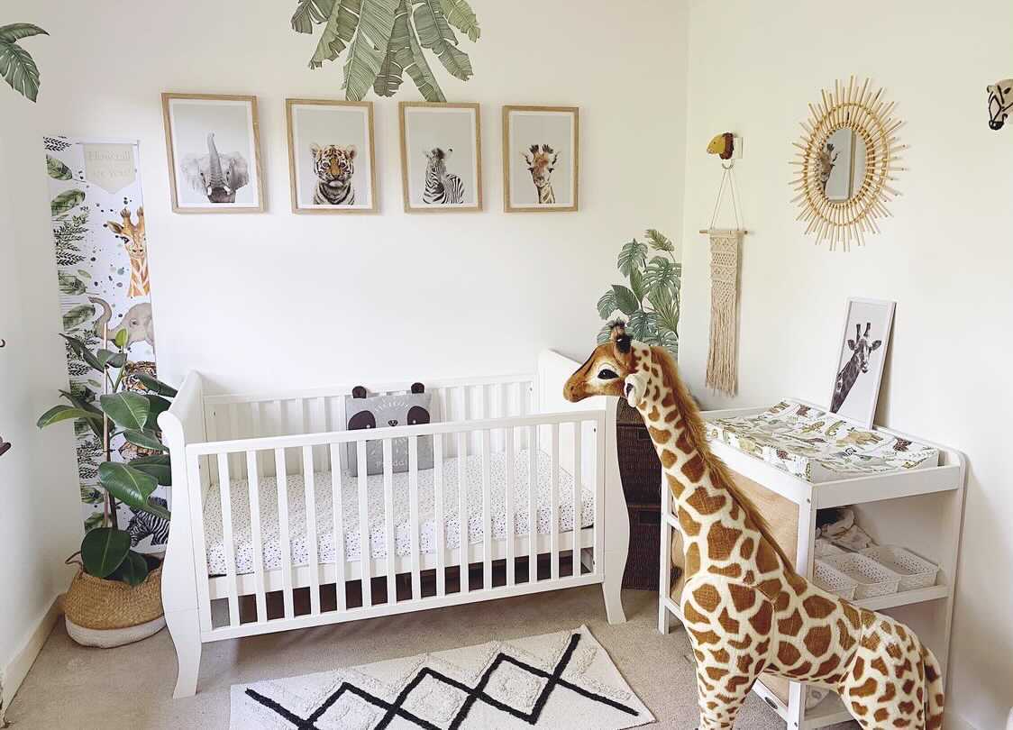 Anti Roll Wedge Changing Mat - Safari Animals Print Baby Diaper Pad for Newborns & Toddlers - Perfect for Nursery, Travel & On-the-Go Diaper Changes