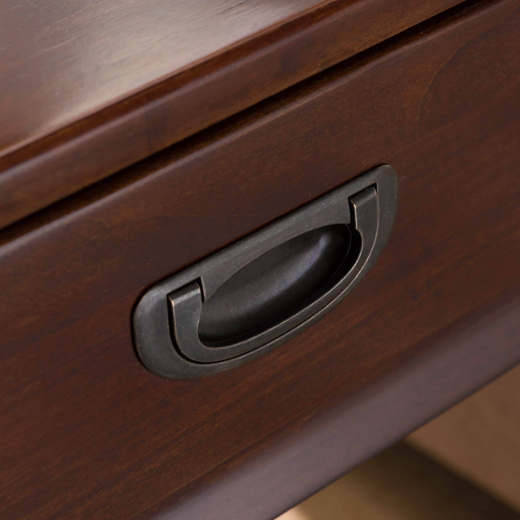 Leick Home 22022 Stratus One Drawer Nightstand with Shelf - Heartwood Cherry Finish Bedside Table for Bedroom, Living Room & Office