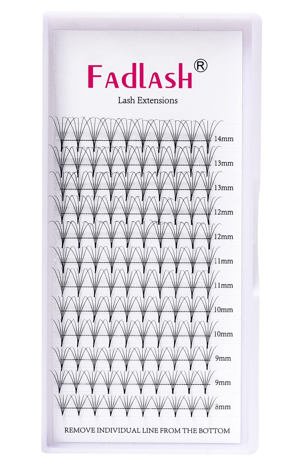 5D D Curl Premade Eyelash Extensions - Mixed Tray with Pointed Base for Volume Lashes (5D-0.07D, 8-14mm) | Professional Lash Supplies for Salon & Home Use | Perfect for Bridal, Party & Special Occasion Makeup