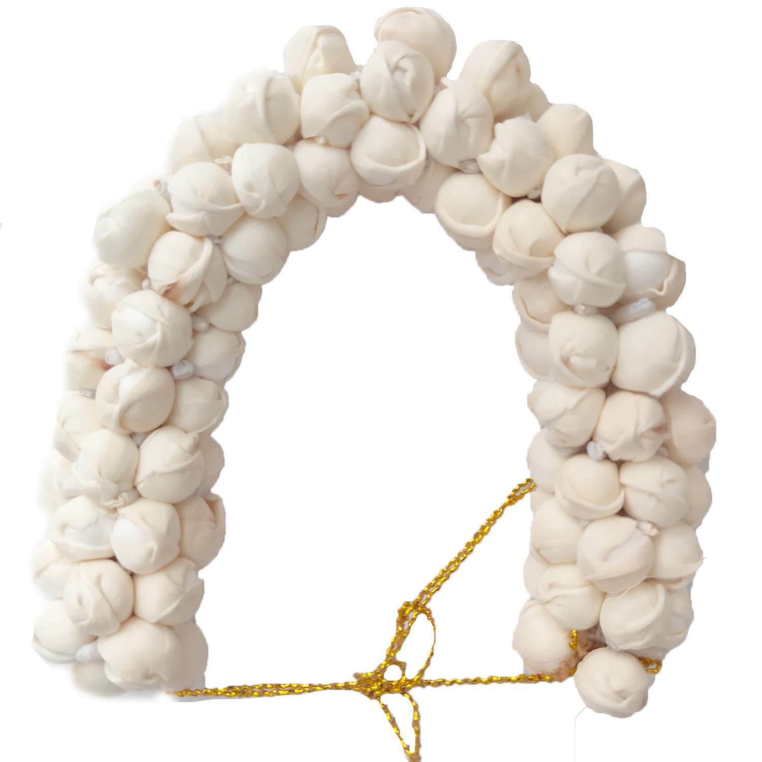 Sheetal Traders Artificial Mogra Plastic Flower Hair Gajra - White Bridal Tiara for Women & Girls - Perfect for Weddings, Parties & Indian Traditional Hairstyles
