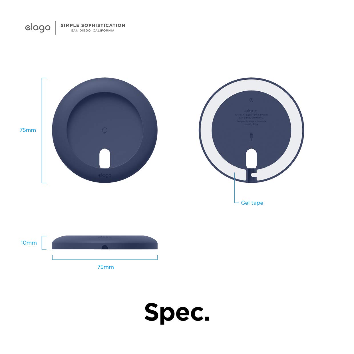elago Magnetic Charging Pad - Compatible with MagSafe for iPhone 16/15/14/13/12 & AirPods Pro/3/4 - Secure Anti-Slip Wireless Charger Stand (Jean Indigo) | Perfect for Nightstand, Office Desk & Car Dashboard Use