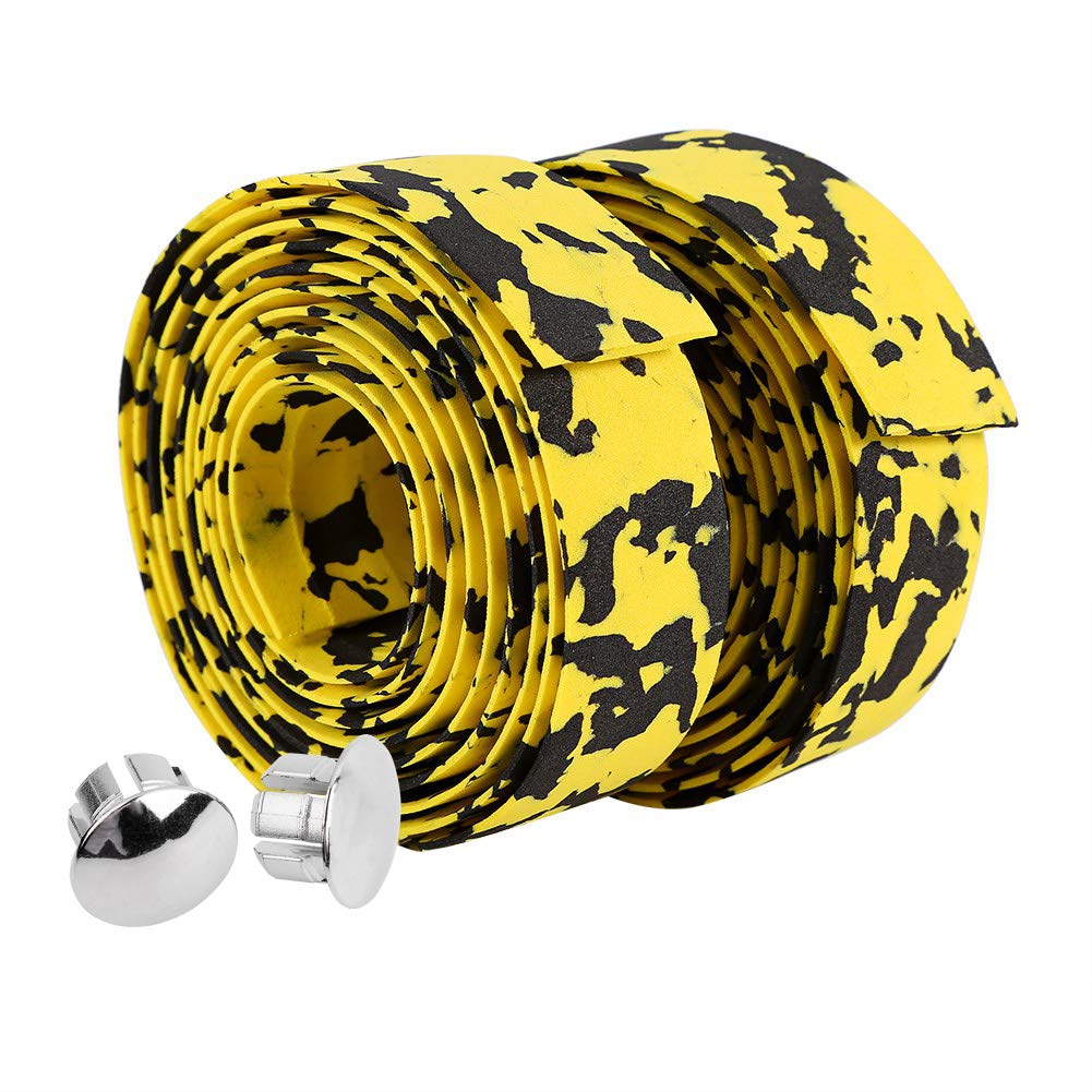 2pcs Premium Bike Handlebar Tape - Non-Slip Cycling Bar Wrap with 2 Bar End Plugs for Road Bikes & Mountain Bikes | Comfortable Grip for Long Rides & Commuting