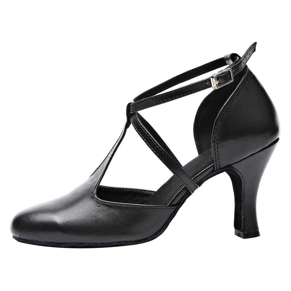 SWDZM Women's Ballroom Dance Shoes - Closed Toe Latin Tango Performance Practice Shoes (Model 7161) | Professional Dancewear for Competition, Social Dancing & Studio Practice