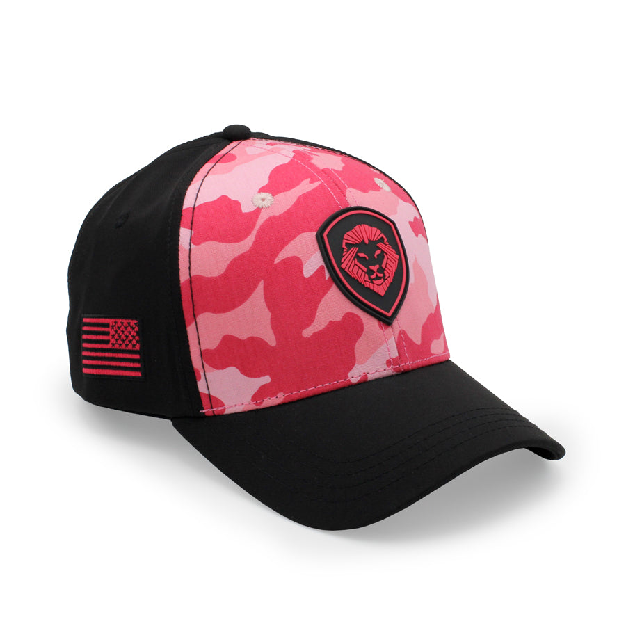 VT Shield Logo Future Looks Bright Red & Pink Camo Snapback Hat - Stylish Adjustable Baseball Cap for Men & Women - Perfect for Outdoor Sports, Streetwear Fashion & Casual Wear