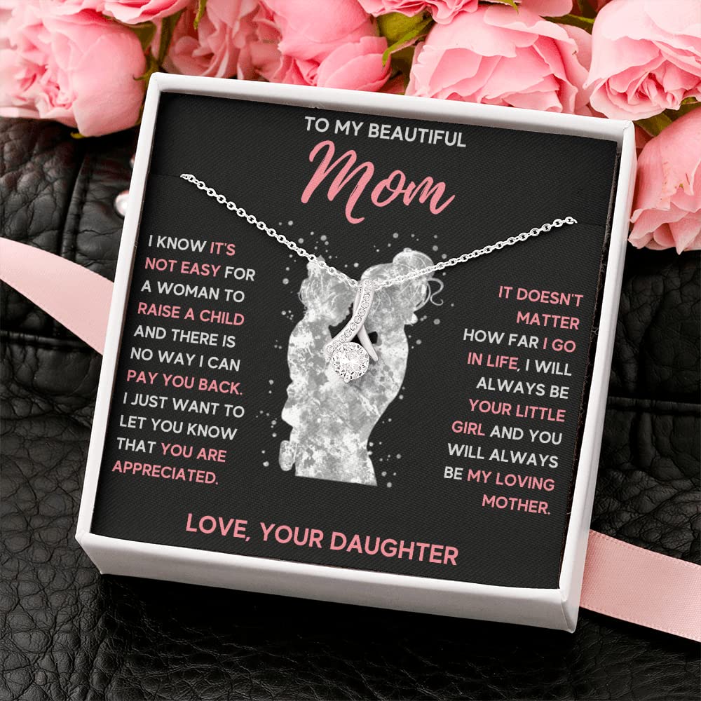 Best Mom Ever Necklace - Unique Birthday & Christmas Gift from Daughter or Son - Personalized Jewelry with Message Card & Gift Box - Perfect for Mother's Day, Anniversaries & Special Occasions