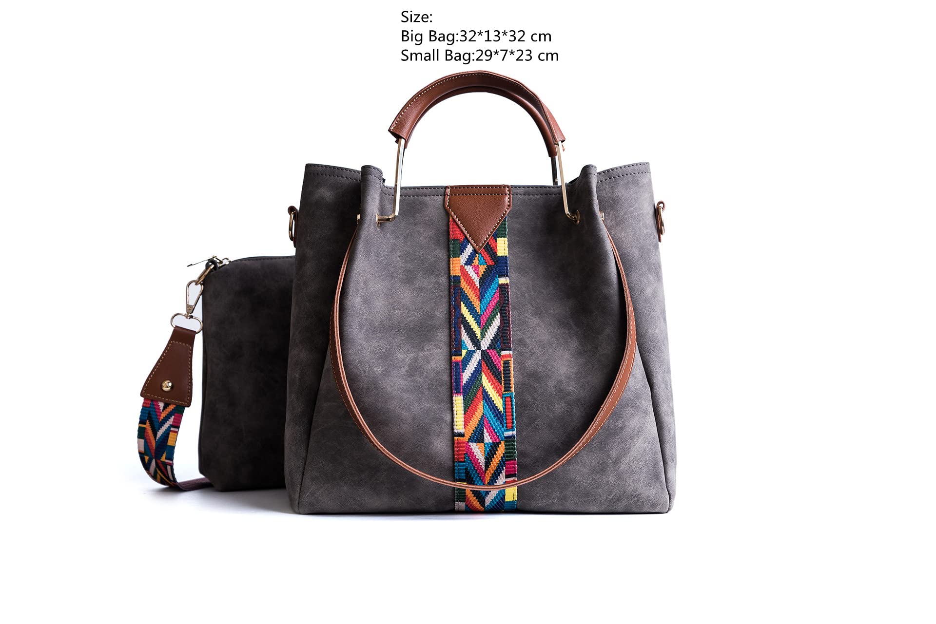 2PCS Women's Leather Hobo Tote & Crossbody Shoulder Bags - Fashion Large Bucket Purse for Ladies | Perfect for Work, Travel & Daily Use