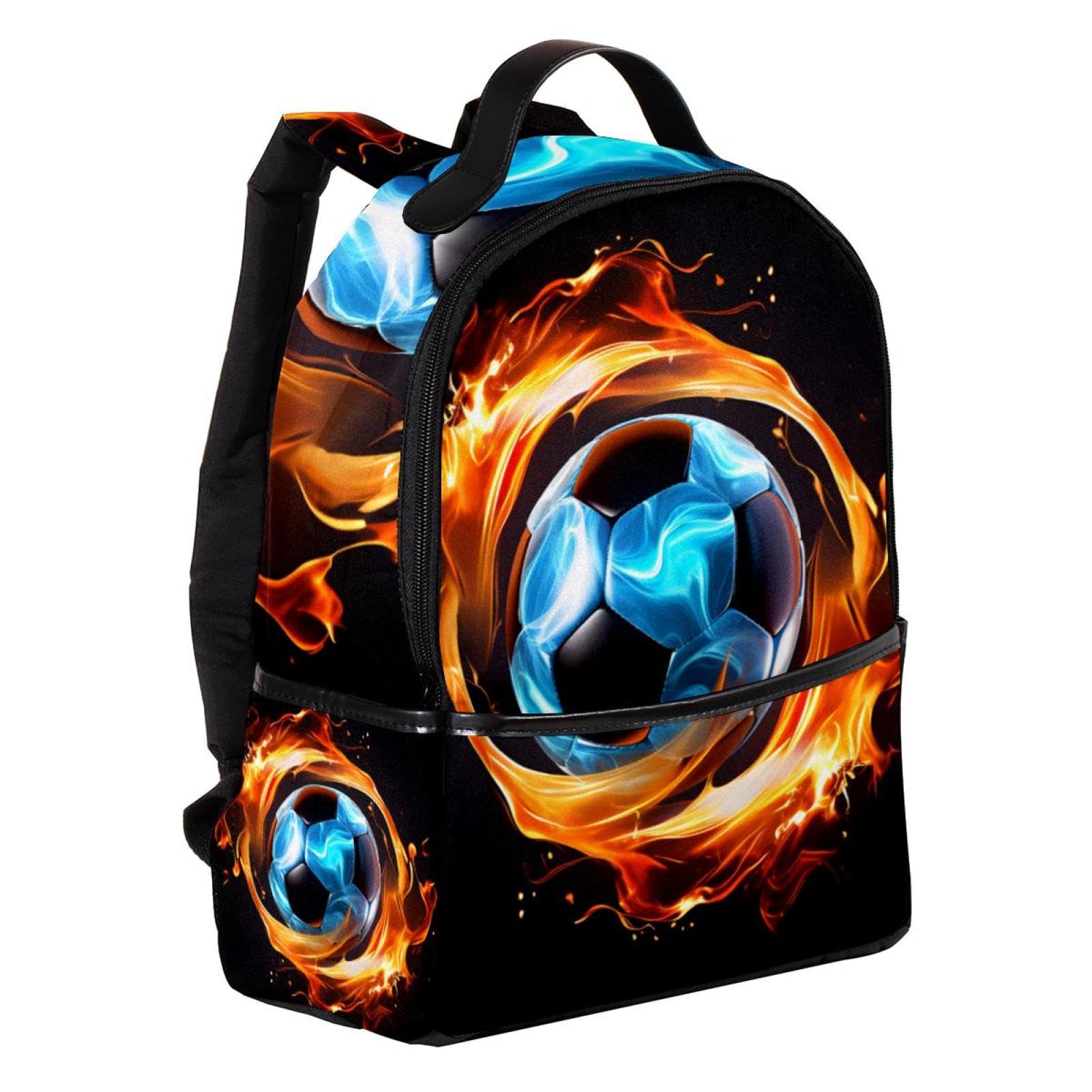 Best Travel Backpack for Men & Women - Durable Flaming Football Design Backpack for Hiking, Camping & Daily Commute