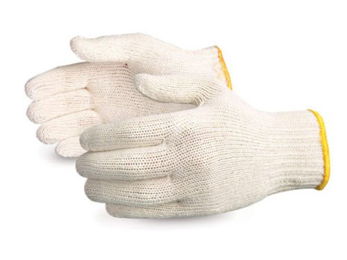 BG White Poly Cotton String Knit Work Gloves - Durable & Breathable Korean-Made Safety Gloves (240 Pairs) - Ideal for Construction, Gardening, and DIY Projects