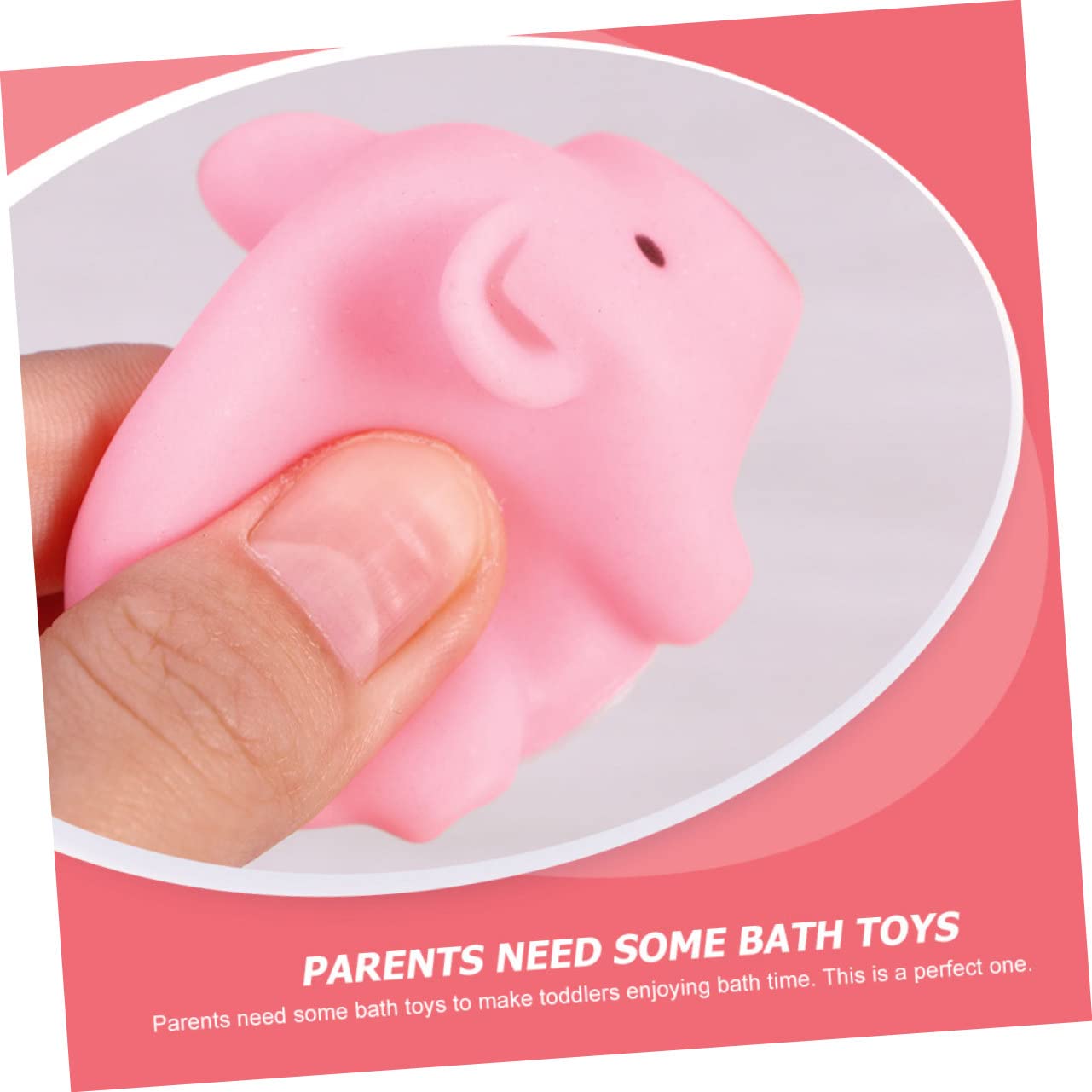 VICASKY 32 Pack Pig Shaped Squeaky Water Pinch Toys - Fun Bath & Pool Floating Toys for Kids, Dog Chew Toys for Puppies - Perfect for Bathtime, Swimming, and Pet Training