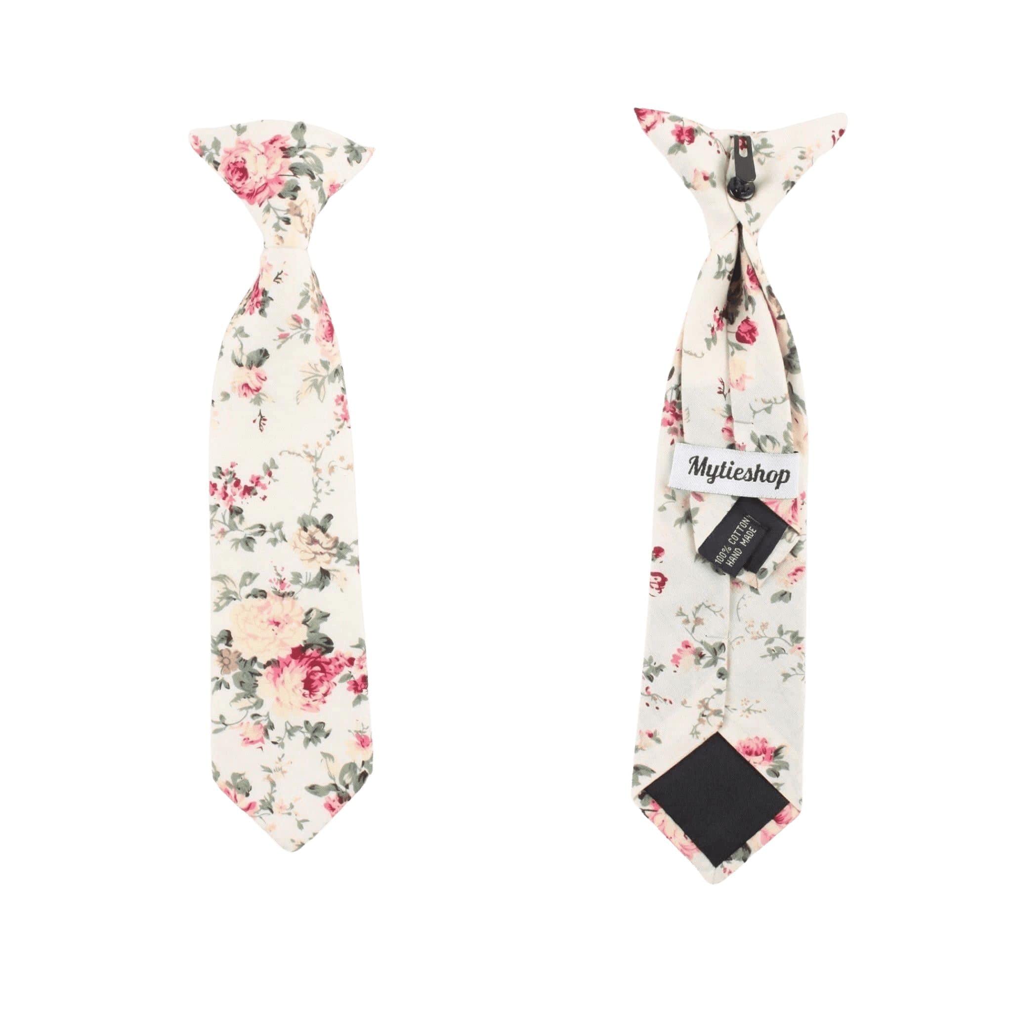 Kids Floral Clip On Tie - 2.3 Inch Adjustable Bow Tie for Boys & Girls - Perfect for Weddings, School Photos & Special Occasions