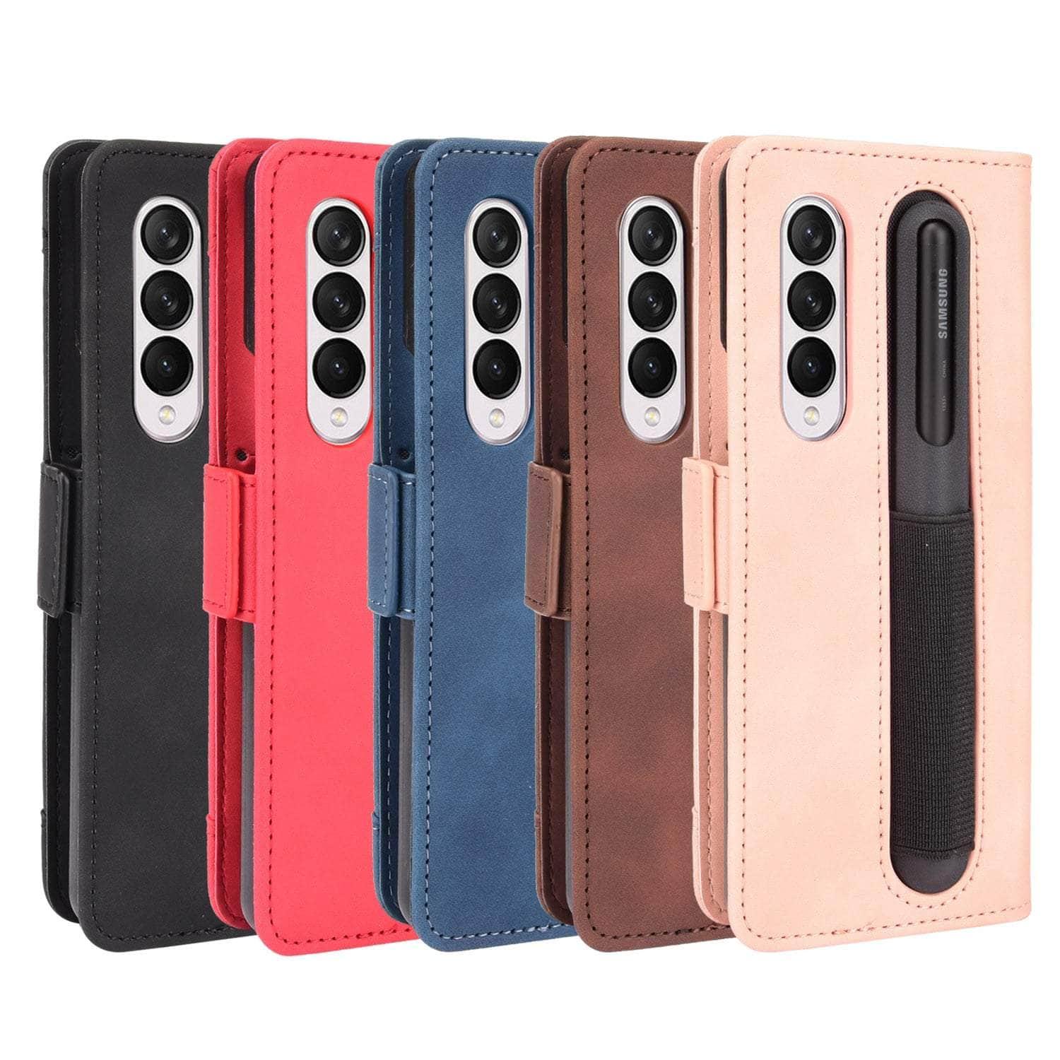 Premium Vegan Leather Case for Samsung Galaxy Z Fold 4 with S Pen Slot - Slim Protective Cover for Work, Travel & Everyday Use