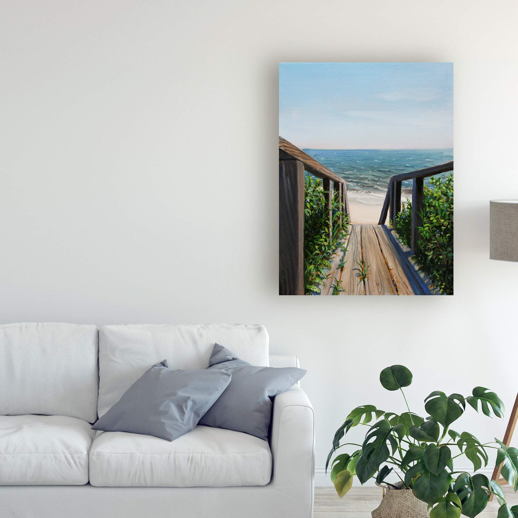 Paul Walsh Beach Walk Way 35x47 Fine Art Print - Coastal Wall Decor for Living Room, Bedroom & Office