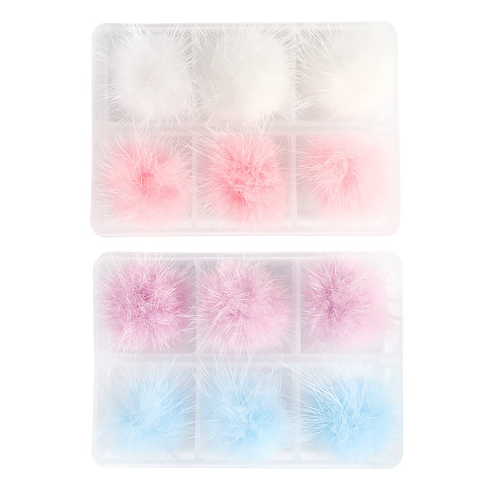 12 Pcs 3D Fluffy Nail Pom Balls - Magnetic Detachable Soft Plush Ball Charms for Nail Art DIY Manicure Decoration | Perfect for Salon, Home Use & Gift Giving