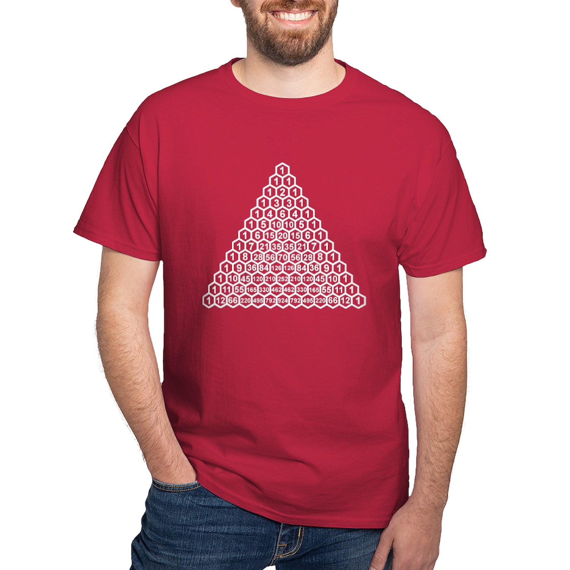 Pascal's Triangle Graphic Dark T-Shirt for Men | 100% Cotton Classic Tee | Math Lovers & Science Enthusiasts Gift | Casual Wear & Geek Fashion