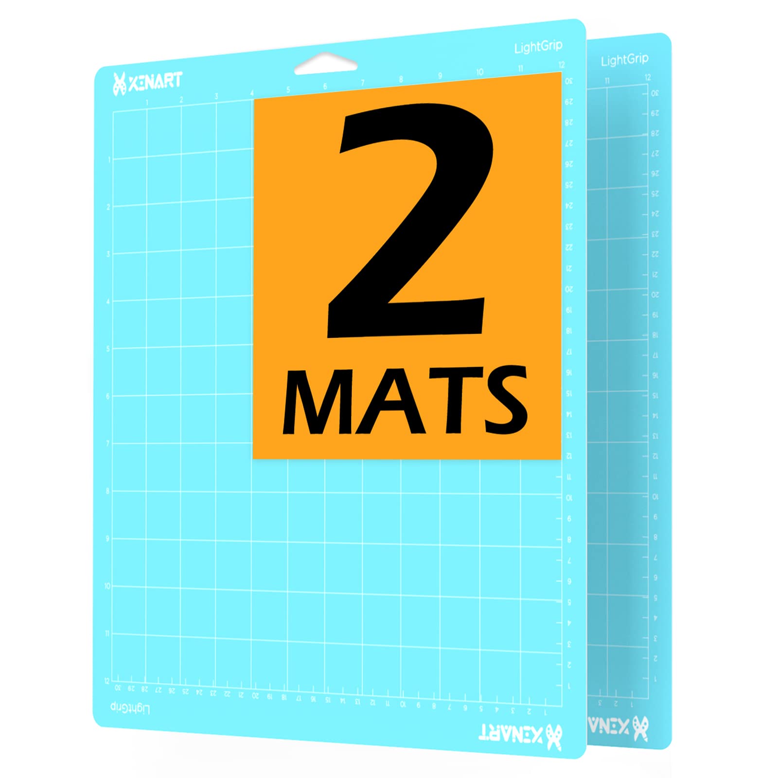 Xinart Lightgrip Cutting Mats 12x12 Inch 2-Pack - Compatible with Cricut Maker 3, Maker, Explore Air 2, Air & One - Replacement Self-Healing Craft Mat for DIY Projects, Scrapbooking & Vinyl Cutting