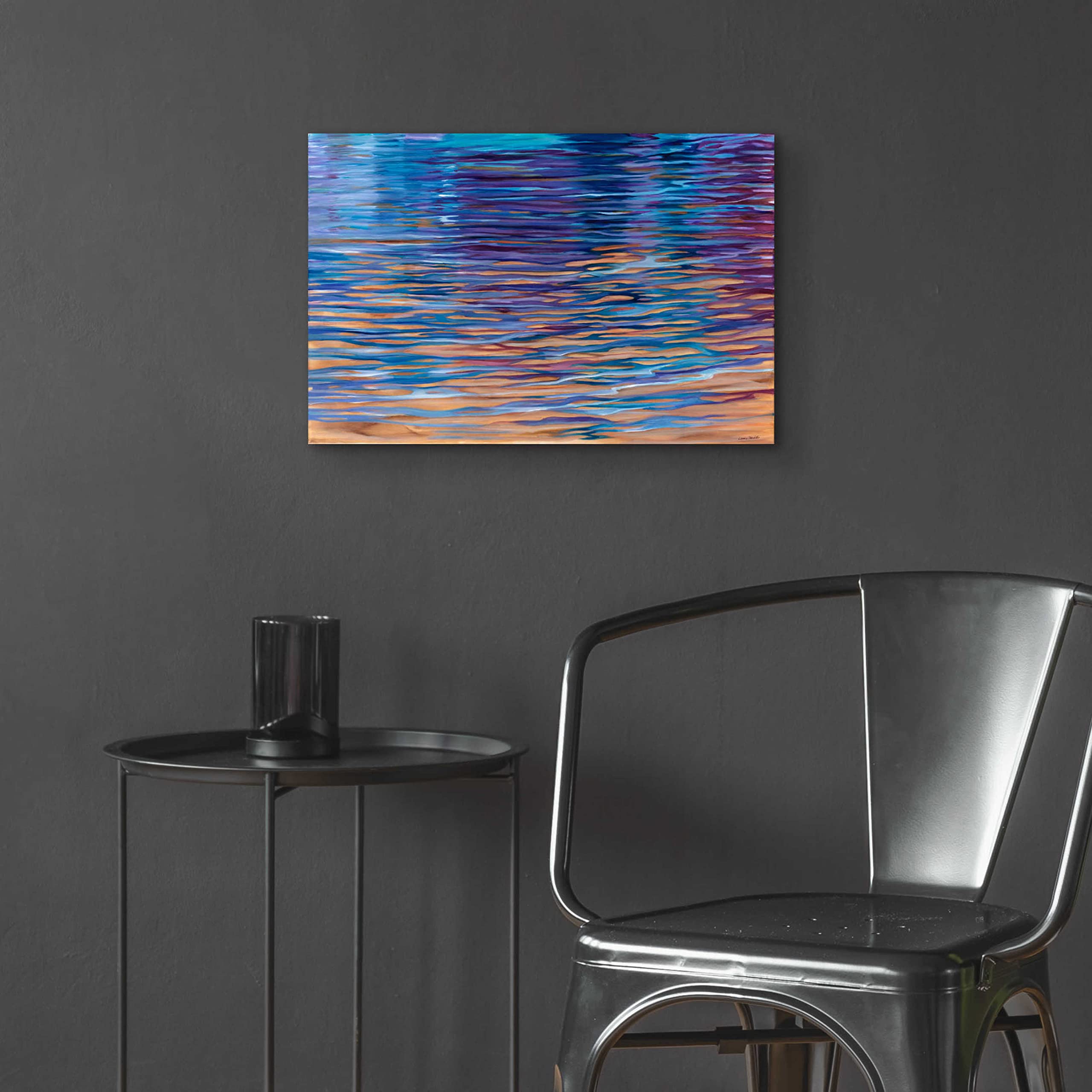 Louise Montillio 'Beachside Waterlight' Acrylic Glass Wall Art - 24x16 Inches Modern Coastal Painting for Living Room & Bedroom Decor