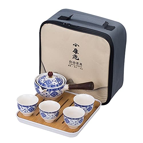 Premium Chinese Gongfu Tea Set - Porcelain Ceramic Teapot with Wooden Handle, Oolong Tea Maker with Filter, Complete Teaware Set with Cups & Tray | Perfect for Home Tea Ceremonies, Gifts & Meditation Spaces