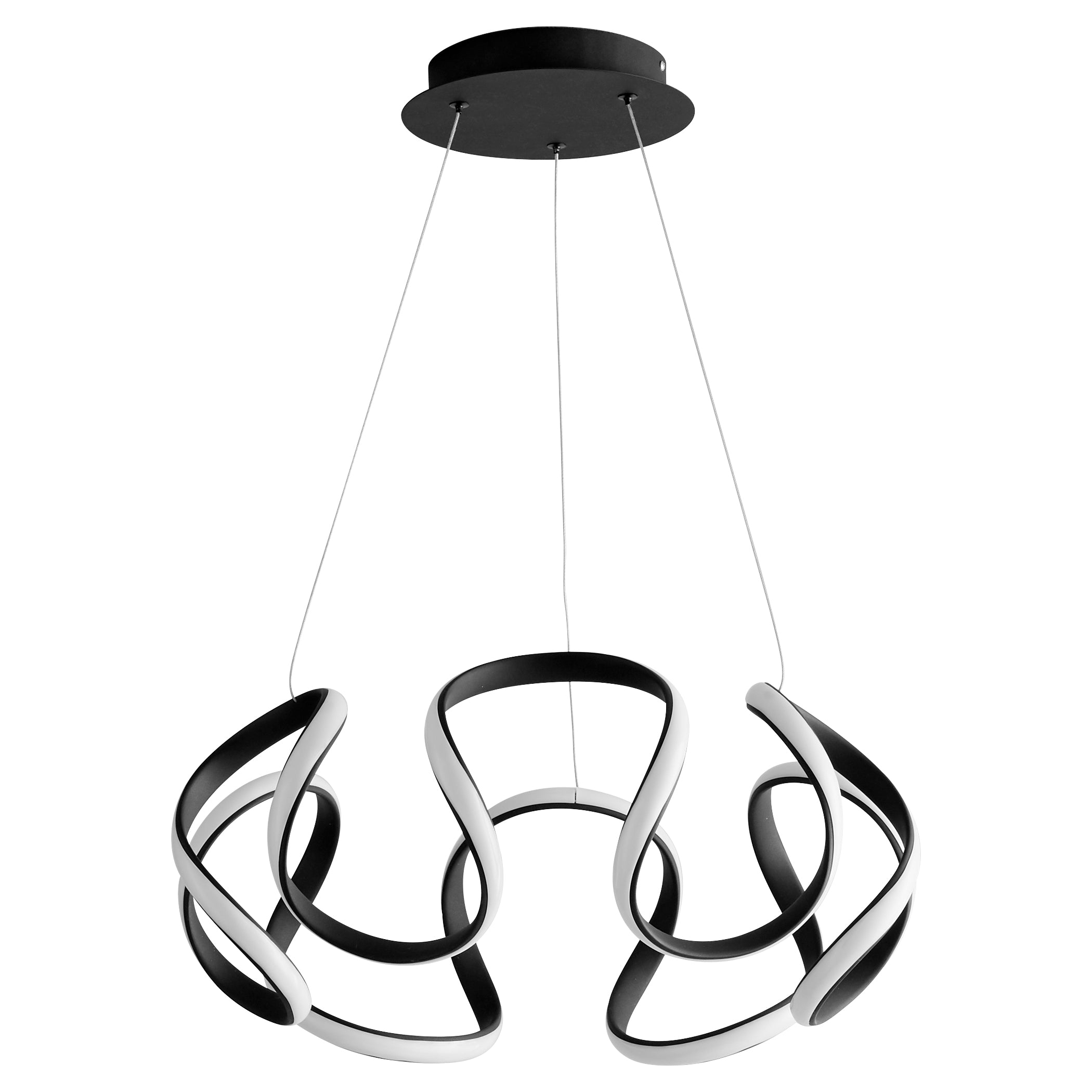 Oxygen Cirro 3 60 15 Pendant Light Fixture - Modern Black Ceiling Light for Living Room, Bedroom & Dining Room - Energy Efficient LED Lighting Solution