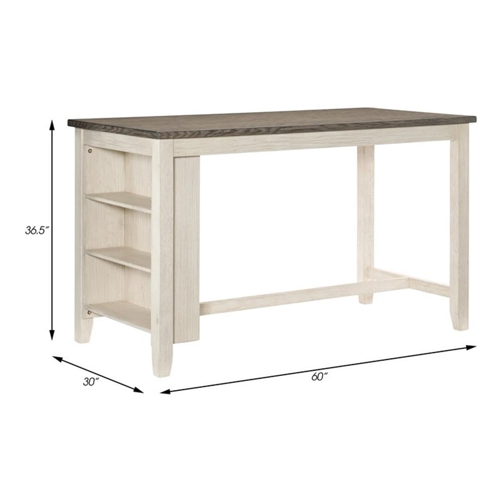 Lexicon Dickensian Counter Height Dining Table - Antique White & Rosy Brown Finish - Perfect for Kitchen Nooks, Breakfast Bars & Small Space Dining
