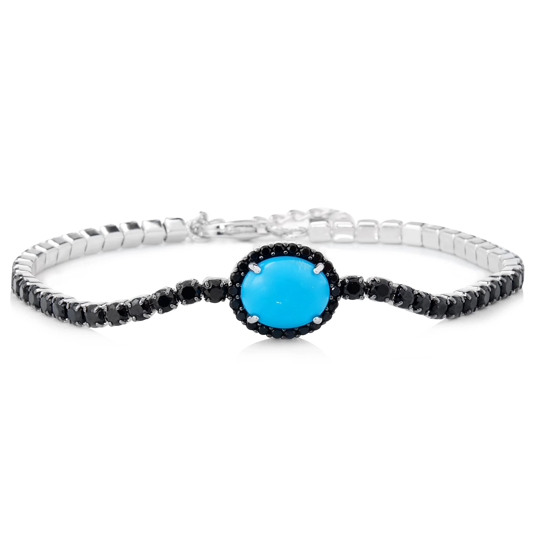 925 Sterling Silver Sleeping Beauty Turquoise Bracelet for Women - Handmade Boho Chic Jewelry Gift for Birthday, Wedding & Everyday Wear