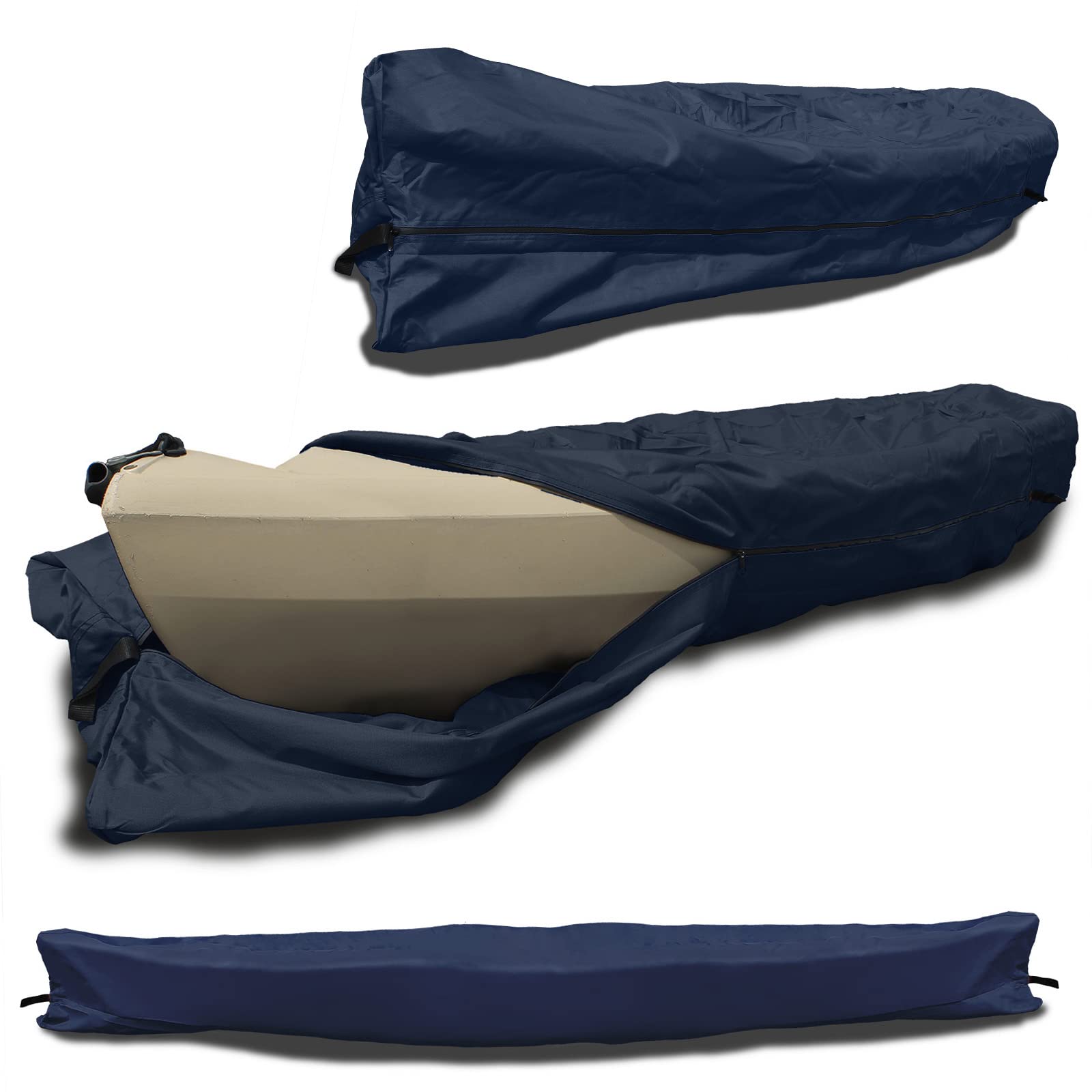 EliteShield Waterproof UV-Resistant Kayak Canoe Cover - Marine Grade Polyester Boat Storage Protection for 15-16 ft Length, 116