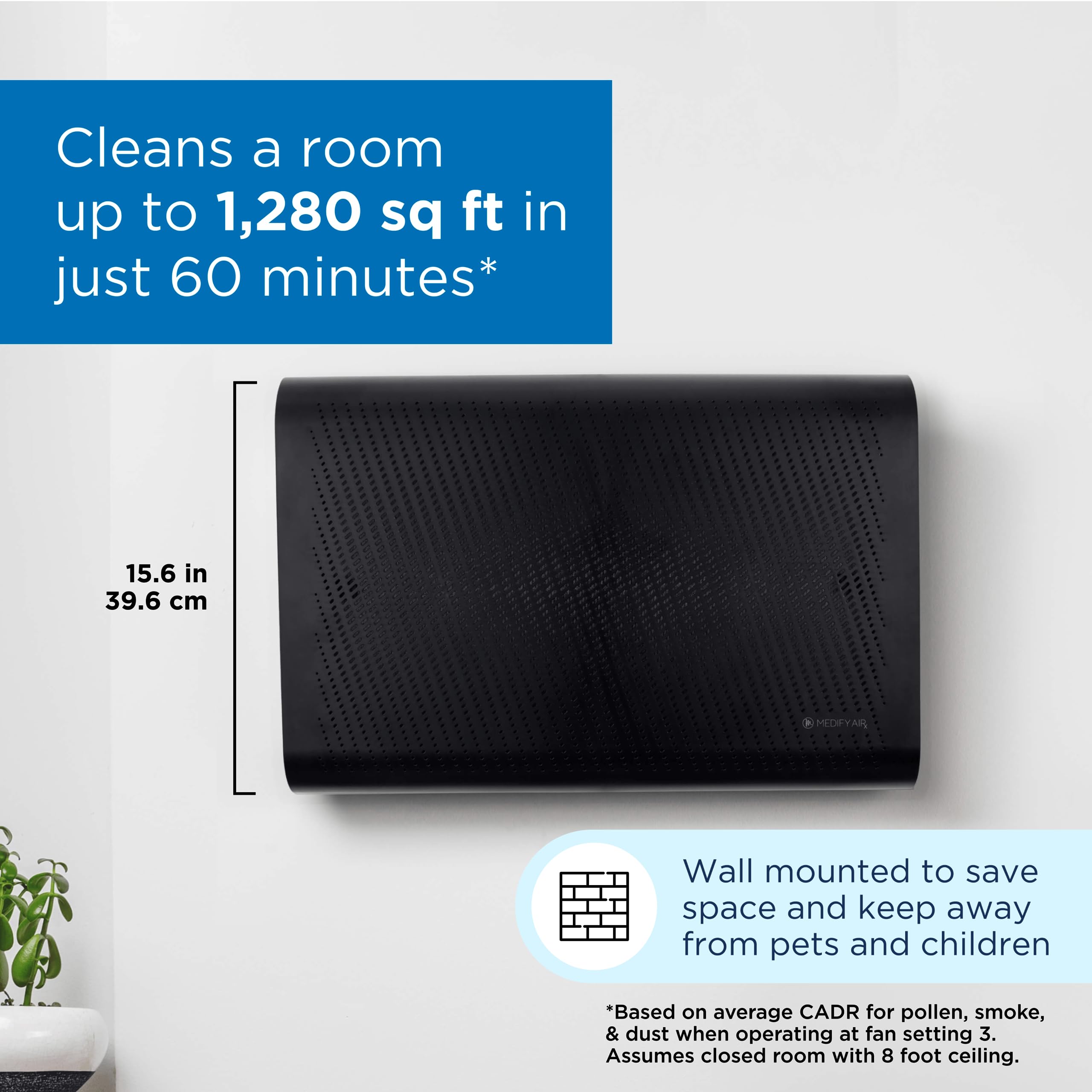 Medify MA-35 True HEPA H13 Air Purifier - Covers 1,280 ft² in 1 Hour for Allergies, Smoke, Wildfire, Odor, Pollen & Pet Dander - 99.9% Removal to 0.1 Microns - Ultra Quiet - Black (1-Pack) - Ideal for Bedroom, Living Room, Office & Allergy Relief