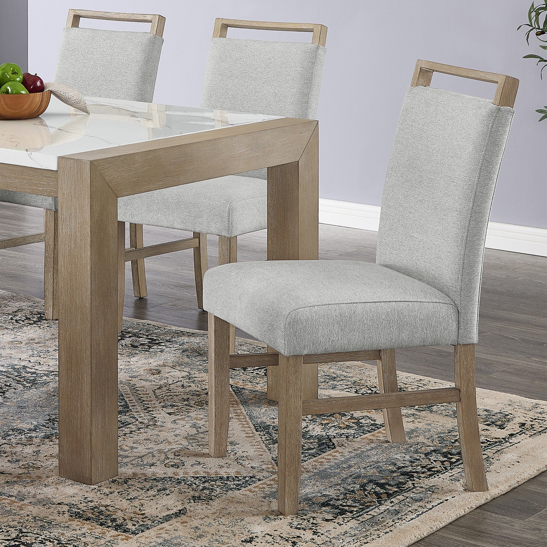 Roundhill Furniture Zelalle 7-Piece Dining Set - White Wired Brushed Finish Table with 6 Chairs | Perfect for Kitchen, Dining Room & Small Space Entertaining