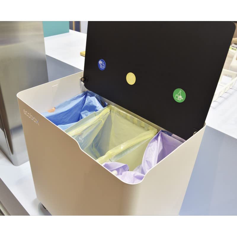 Eco-Friendly Trash Can & Recycling Bin with Soft Closing System - DON HIERRO ECOBOX Black | Perfect for Kitchen, Office & Home Waste Management