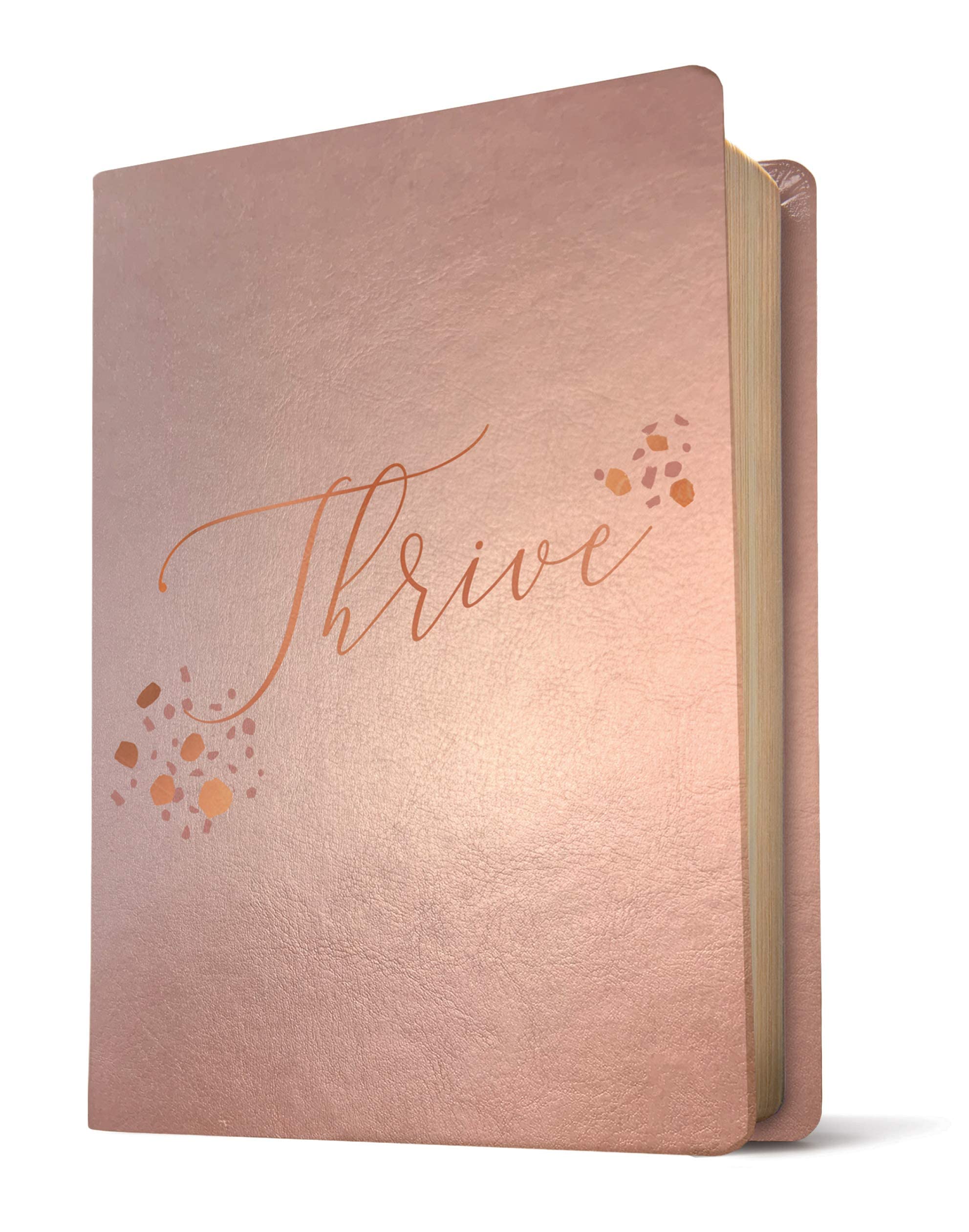 Personalized NLT THRIVE Devotional Bible for Women - Soft Leather-Look Cover with Rose Metallic Accents - Custom Name Engraved - New Living Translation - Perfect Gift for Mother's Day, Baptism & Daily Devotions