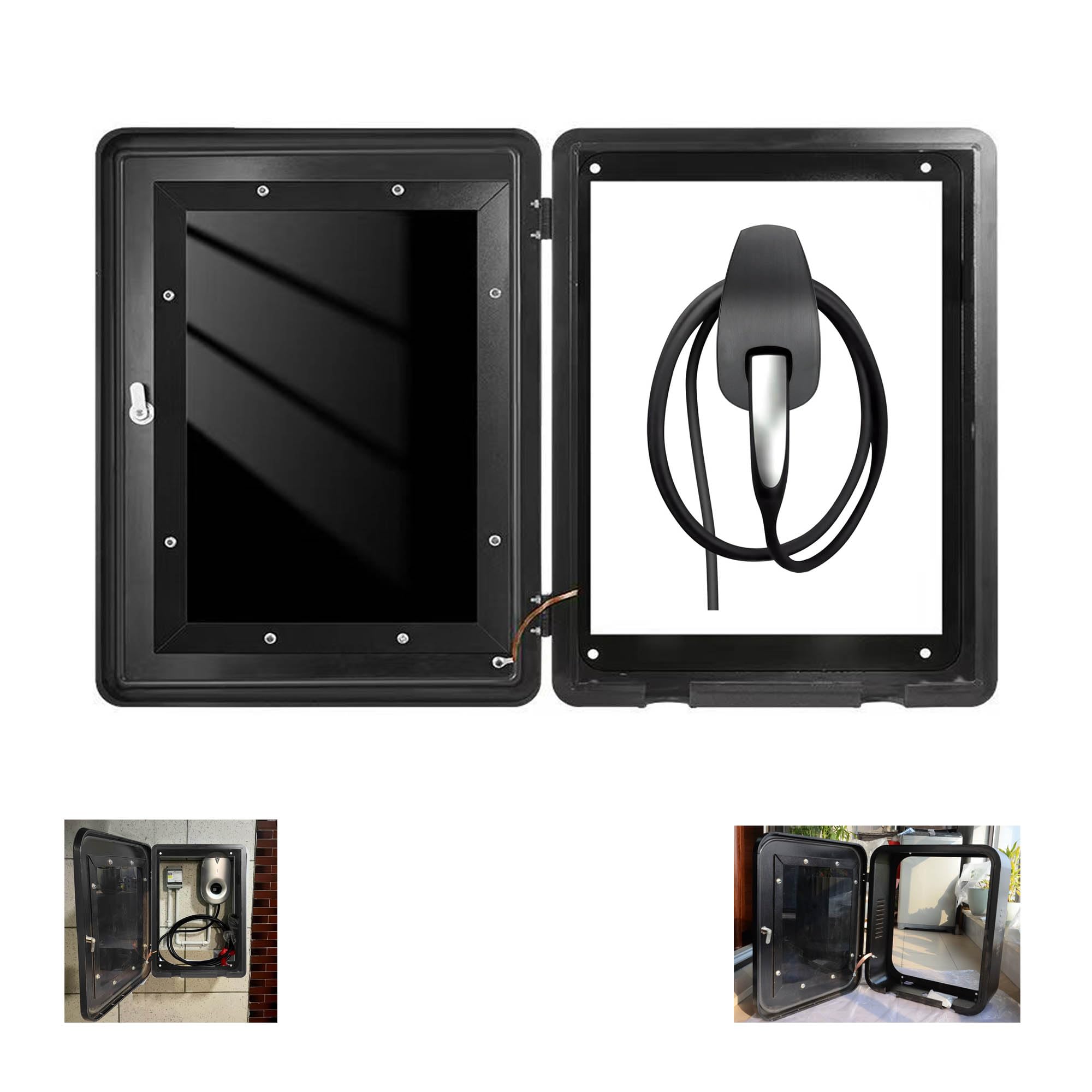 Outdoor EV Electric Car Charger Cover Enclosure - Weatherproof Tesla Wall Connector Box Holder for Indoor/Outdoor Use - Perfect for Home Garage, Driveway & RV Charging Stations