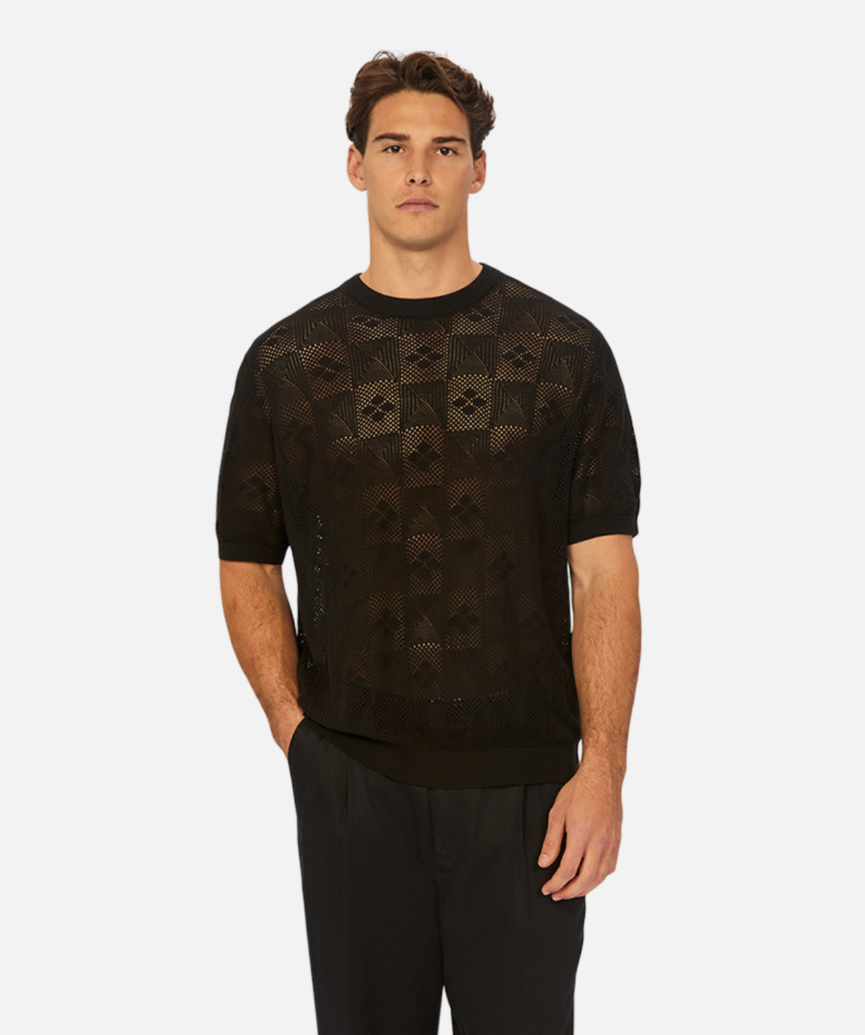 Freddie Knitted Tee - Soft Cotton Black T-Shirt for Women | Casual & Layering Essential | Perfect for Everyday Wear & Outfits