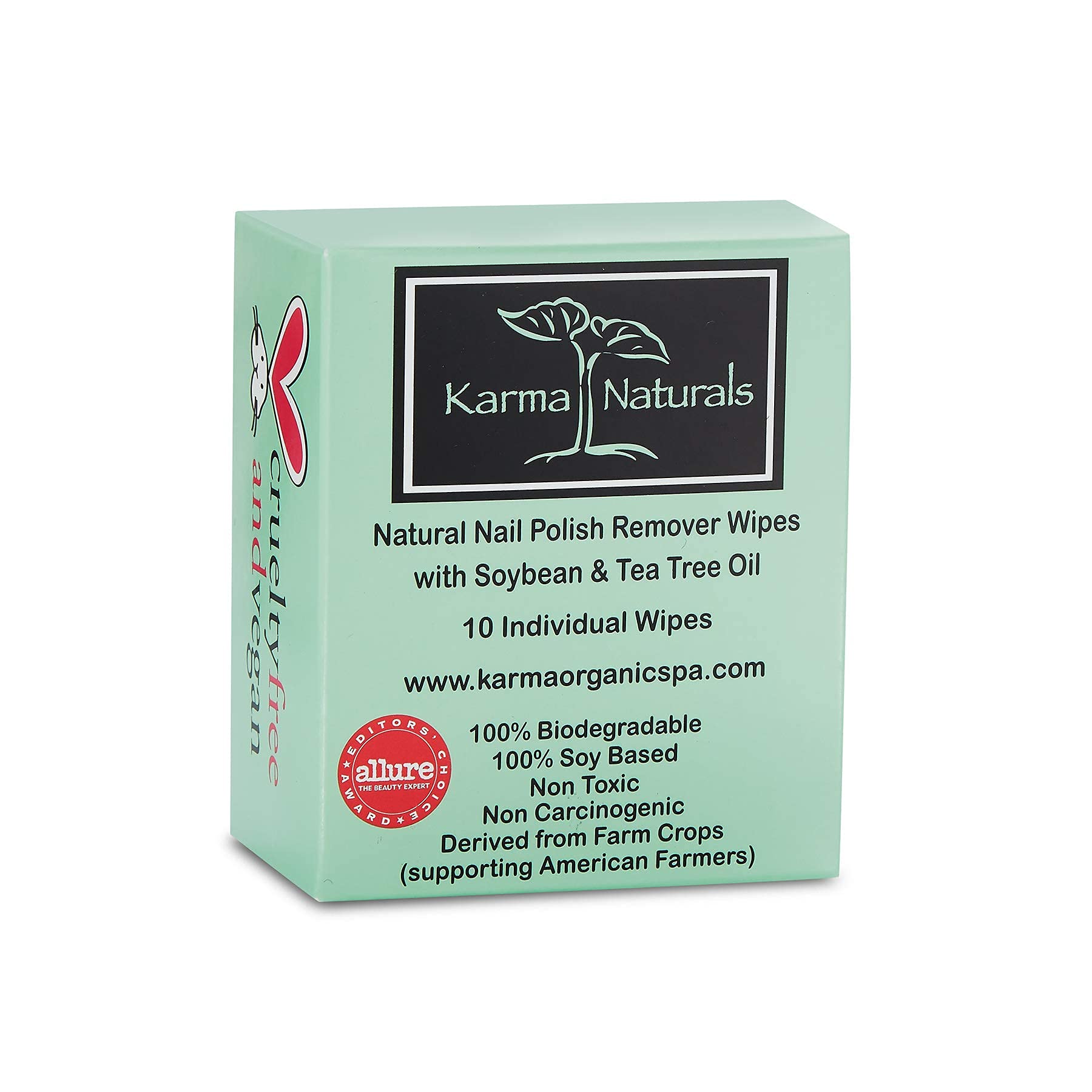 Organic Nail Polish Remover Wipes Set - 10 Lavender & 10 Tea Tree Infused Wipes for Gentle Nail Care | At-Home Manicures, Travel & Salon Use